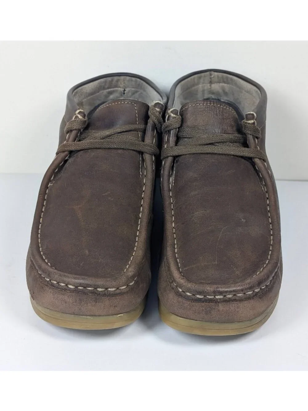 Clarks Beeswax Brown Leather Crepe Sole Desert Chukka Boots Mens Size 9 Lace Up